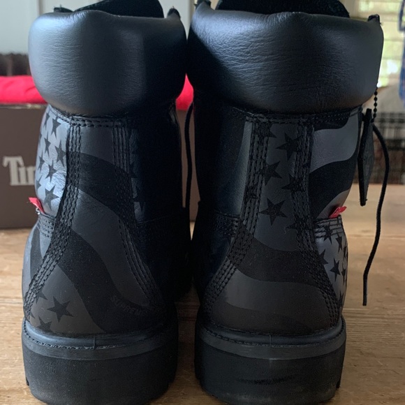 Supreme x Timberland LTD Collab Black out American Flag Men's 6” premium boots - Picture 15 of 16